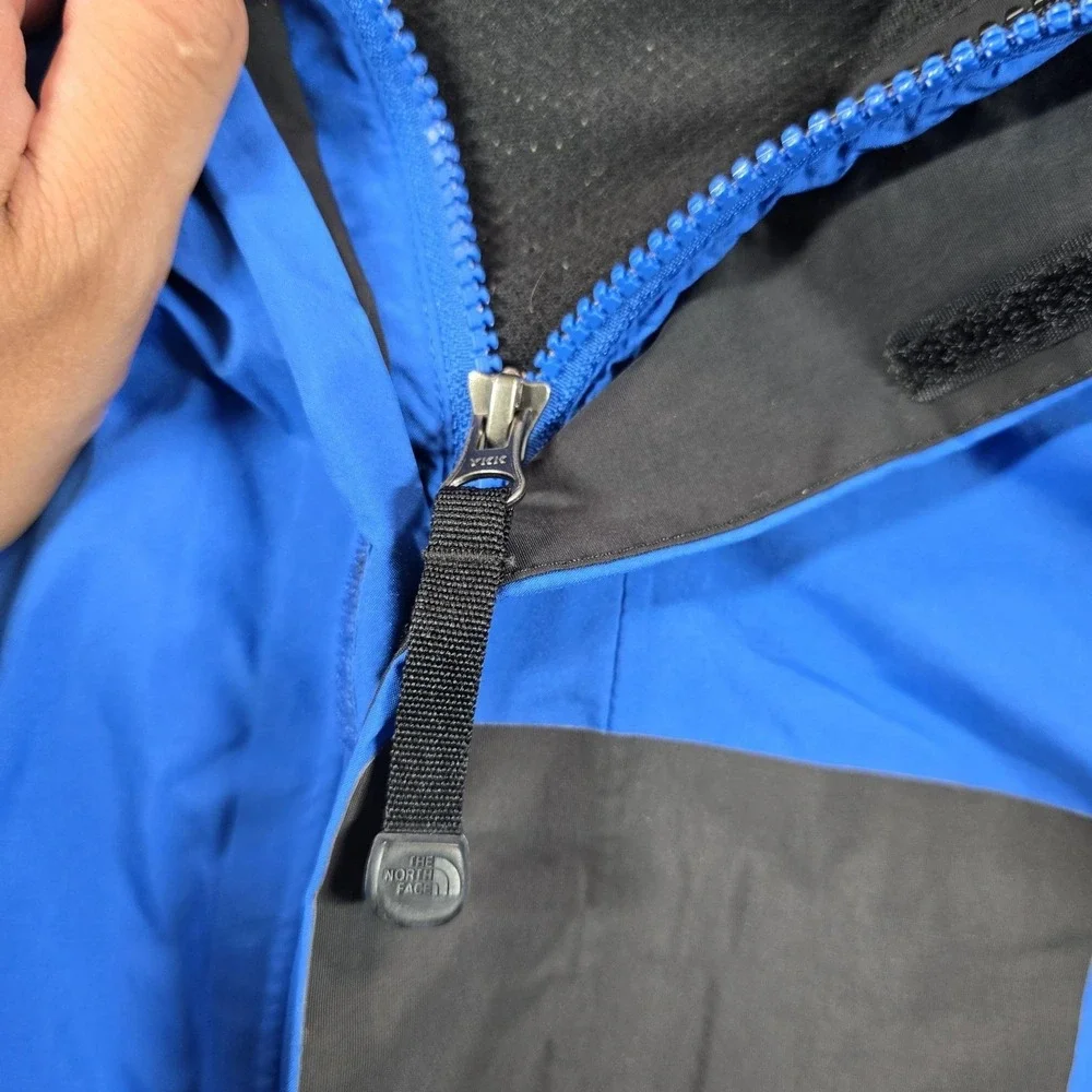 The North Face Jacket Mens Medium Blue Black Gore-Tex Hooded Rain Shell